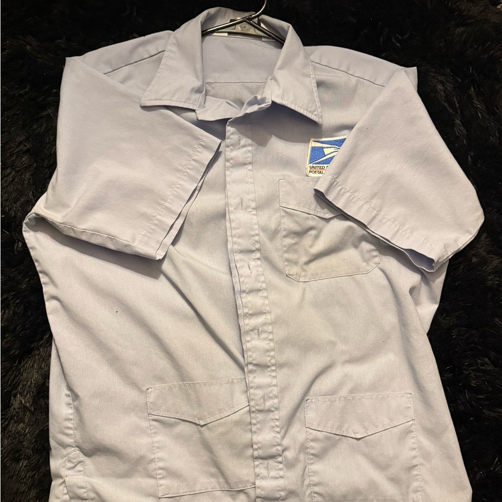 Postal Light Blue Short Sleeve Shirt Jacket